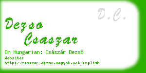 dezso csaszar business card